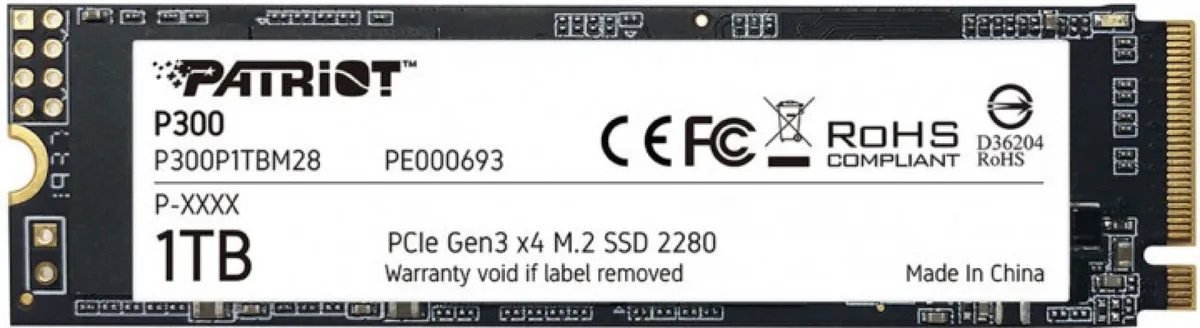 Накопичувач SSD 1TB Patriot P300 M.2 2280 PCIe 3.0 x4 NVMe TLC (P300P1TBM28) - мініатюра 2