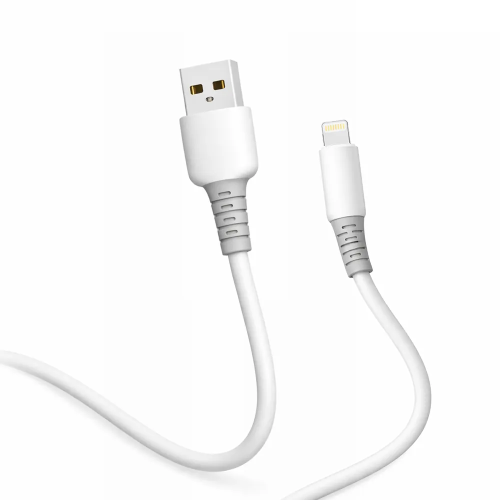 Кабель ColorWay USB - Lightning (M/M), liquid silicone, 3А, 1 м, White (CW-CBUL093-WT) - зображення 1