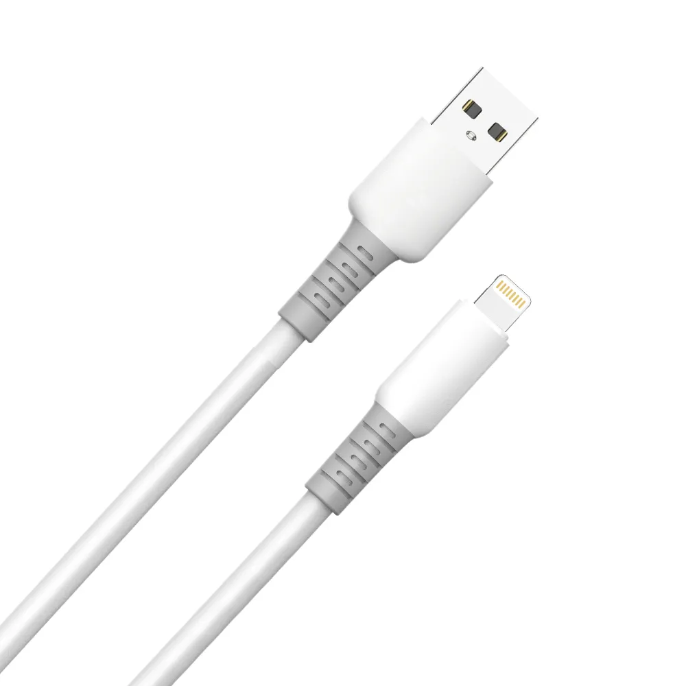 Кабель ColorWay USB - Lightning (M/M), liquid silicone, 3А, 1 м, White (CW-CBUL093-WT) - мініатюра 2