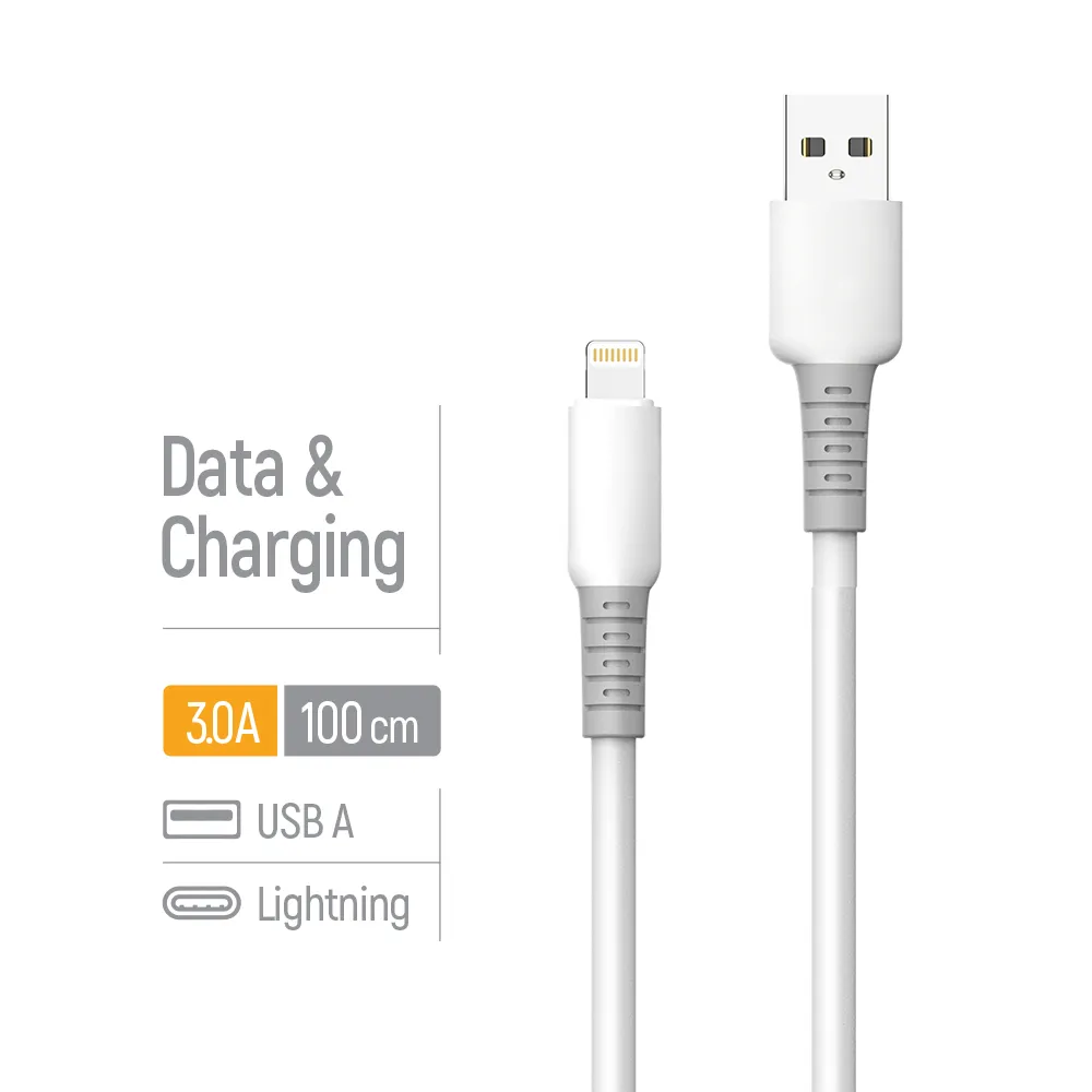 Кабель ColorWay USB - Lightning (M/M), liquid silicone, 3А, 1 м, White (CW-CBUL093-WT) - мініатюра 5