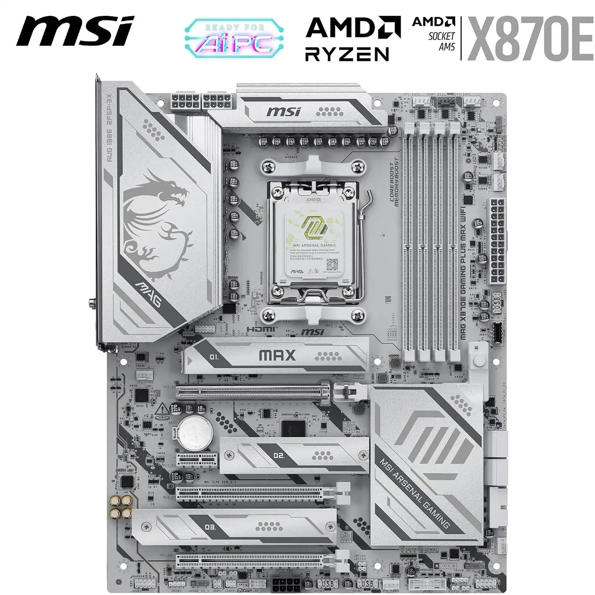 Материнська плата MSI MAG X870E Gaming Plus Max WiFi Socket AM5 - мініатюра 4