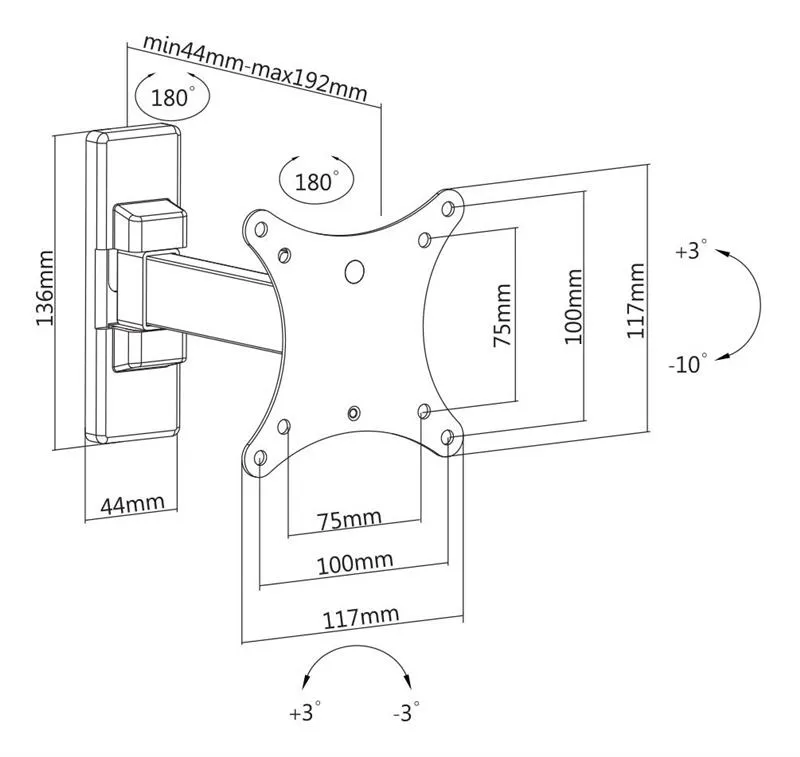 Кронштейн Satelit 13-32PIVOT100 (VESA100х100) - мініатюра 2