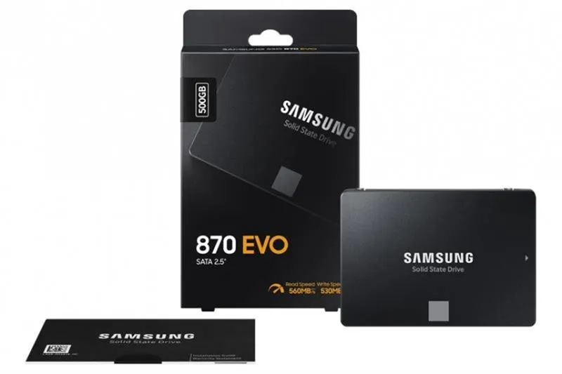 Накопичувач SSD  500GB Samsung 870 EVO 2.5" SATAIII MLC (MZ-77E500BW) - мініатюра 4