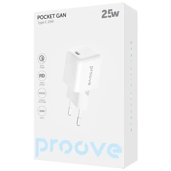 Мережевий зарядний пристрій Proove Pocket GaN 25W White (WCPG25010202) - мініатюра 7