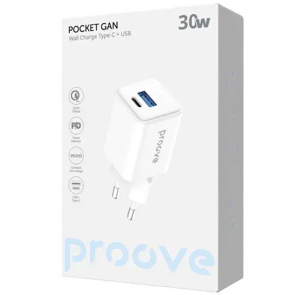 Мережевий зарядний пристрій Proove Pocket GaN 30W White (WCPG30110002) - мініатюра 5
