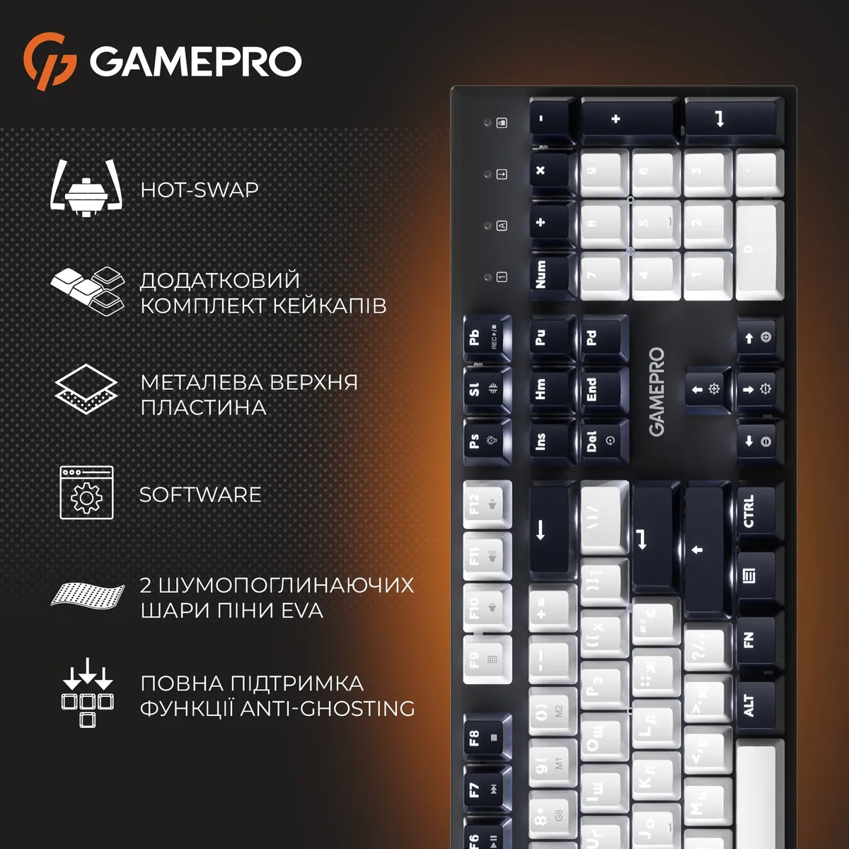 Дротова механічна клавіатура GamePro Genesis Metallic (MK144B) 100% Red switches - мініатюра 18