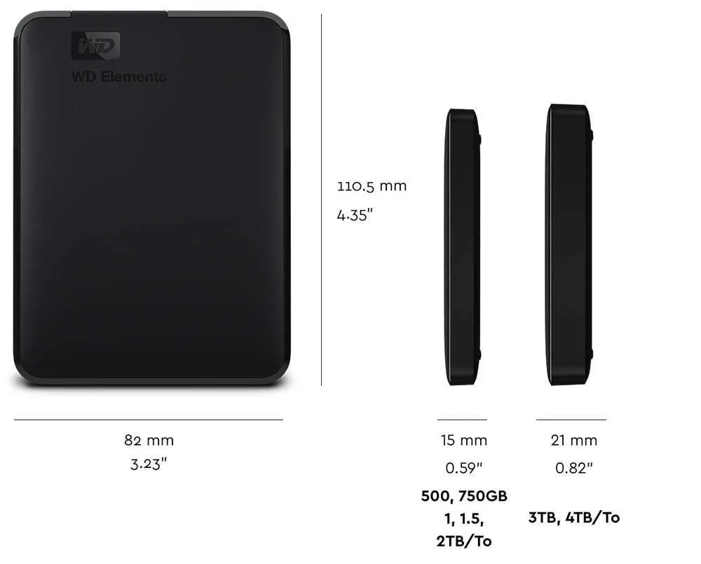 Зовнішній жорсткий диск 2.5" USB 4.0TB WD Elements Portable Black (WDBU6Y0040BBK-WESN) - мініатюра 3