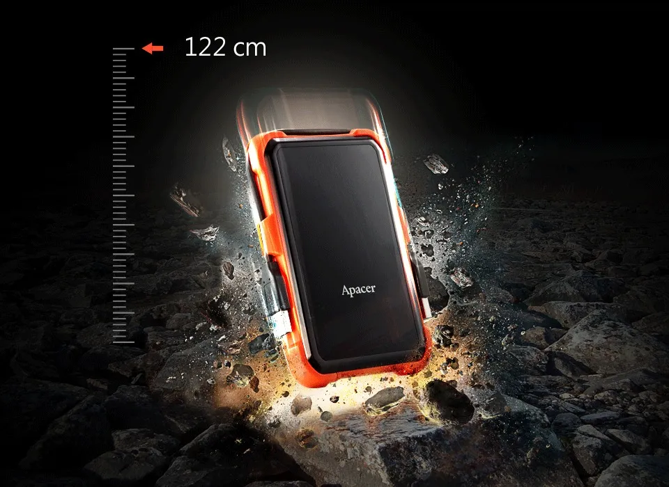 Зовнішній жорсткий диск 2.5" USB 1.0TB Apacer AC630 Black/Orange (AP1TBAC630T-1) - мініатюра 5