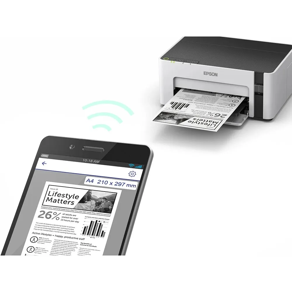 Принтер А4 Epson M1120 Фабрика друку с WI-FI (C11CG96405) - мініатюра 4