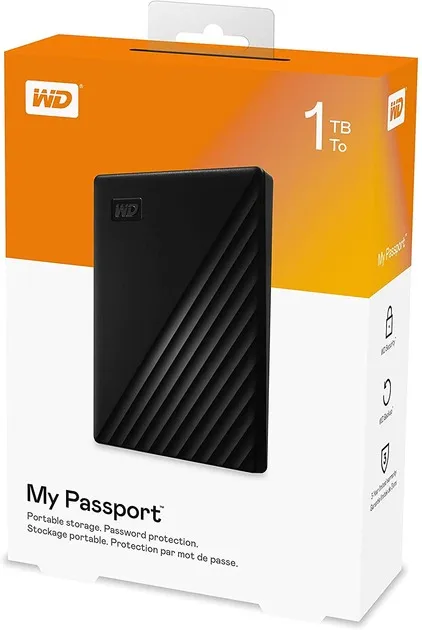 Зовнішній жорсткий диск 2.5" USB 1.0TB WD My Passport Black (WDBYVG0010BBK-WESN) - мініатюра 2