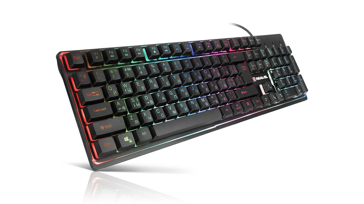 Клавіатура REAL-EL Comfort 7011 Backlit Ukr Black - мініатюра 2
