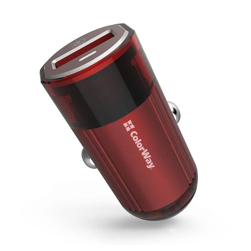 Автомобільний зарядний пристрій ColorWay (1USBх3А) QC3.0 Red (CW-CHA012Q-RD) - мініатюра 5