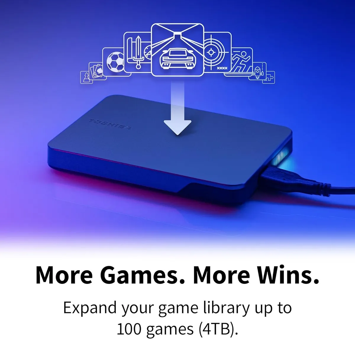 Зовнішній жорсткий диск 2.5" USB 4.0TB Toshiba Canvio Gaming Dark Grey (HDTX240EK3CA) - мініатюра 3