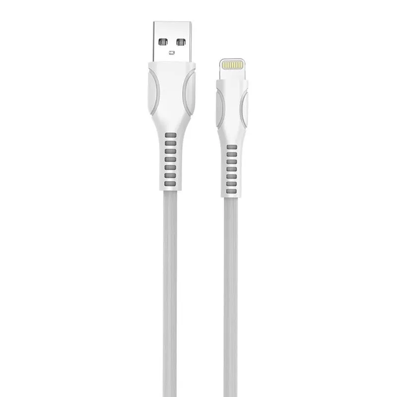 Кабель ColorWay USB - Lightning (M/M), line-drawing, 2.4 А, 1 м, White (CW-CBUL027-WH) - зображення 1