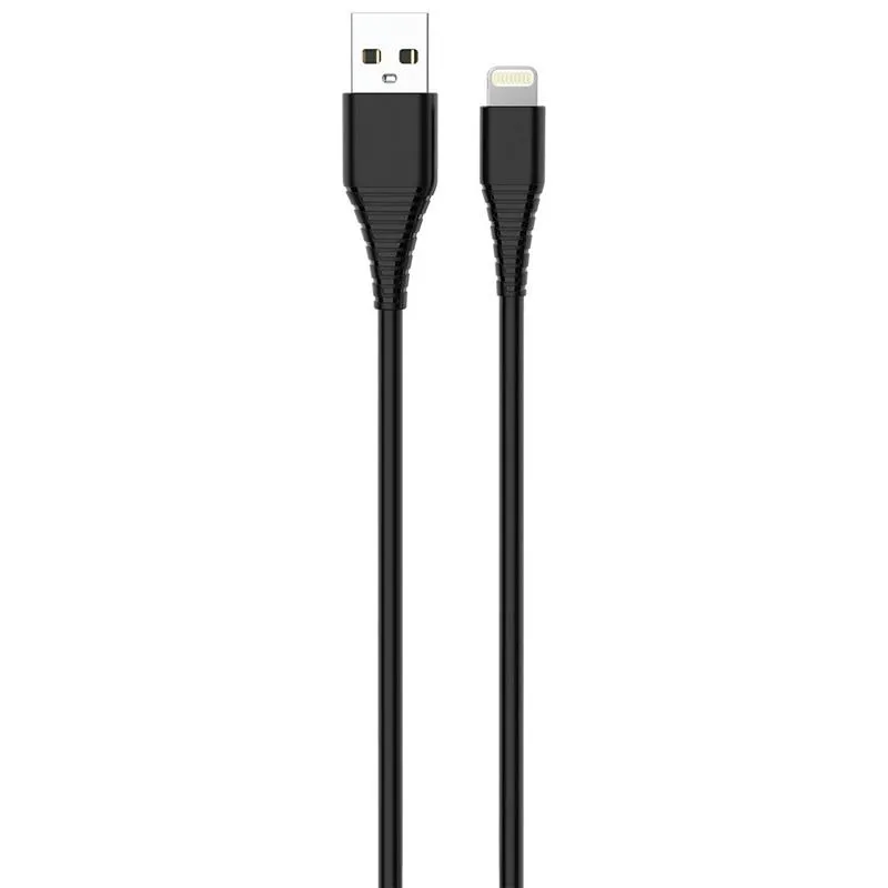 Кабель ColorWay USB - Lightning (M/M), PVC, 2.4 А, 1 м, Black (CW-CBUL024-BK) - мініатюра 2