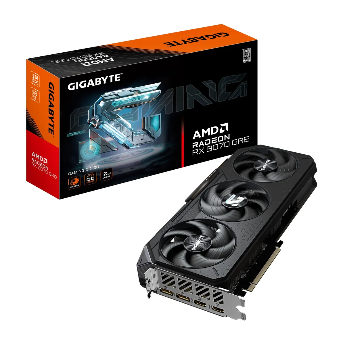 Відеокарта AMD Radeon RX 9070 GRE 12GB GDDR6 Gaming OC Gigabyte (GV-R907GREGAMING OC-12GD) - мініатюра 9