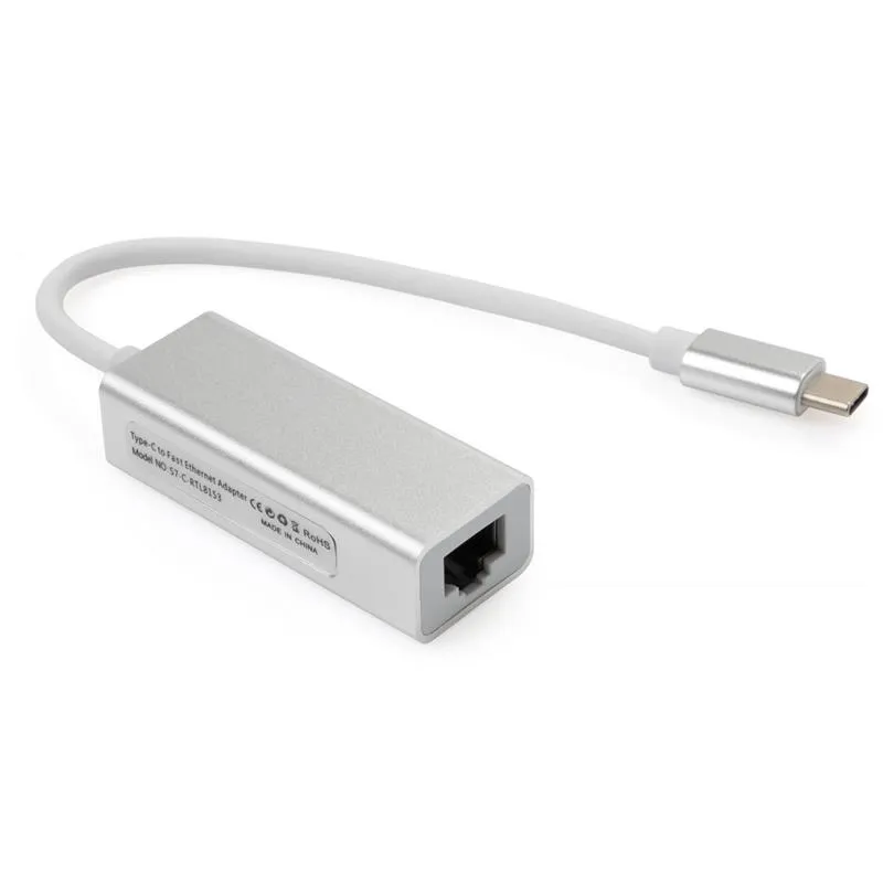Адаптер Vinga USB Type-C - RJ-45 (M/F) Silver (VCPATC2GBLNS) - мініатюра 2