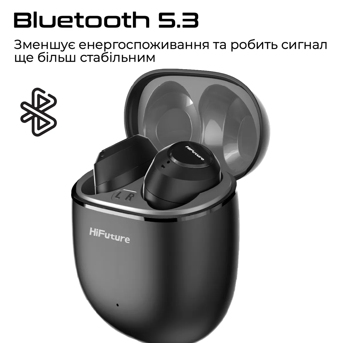Bluetooth-гарнітура HiFuture OlymBuds3 Black (olymbuds3.black) - мініатюра 2