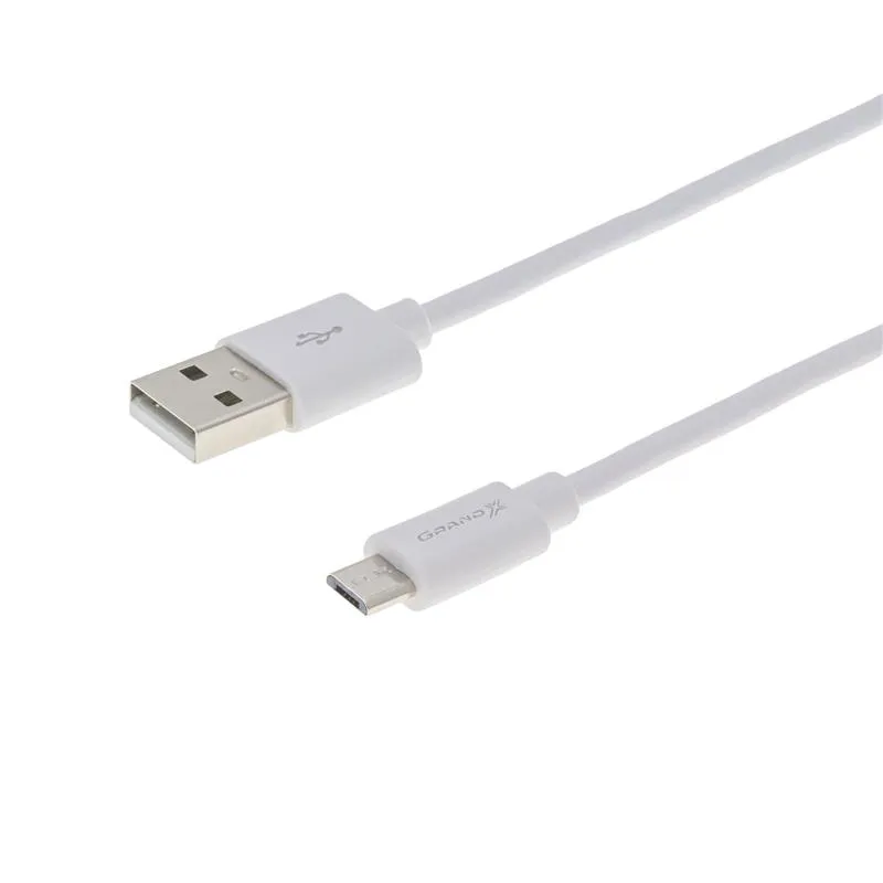 Кабель Grand-X USB - micro USB (M/M), Cu, 2.5 м, White (PM025W)  - зображення 1