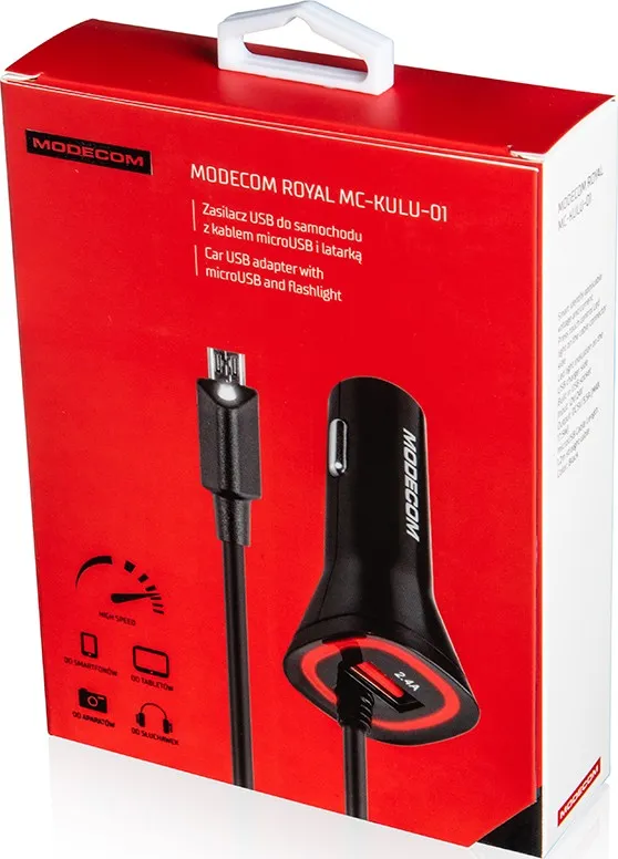 Автомобільний зарядний пристрій Modecom Royal KULU-01 (1USBx2.4A) Black (ZT-MC-KULU-01) - мініатюра 6