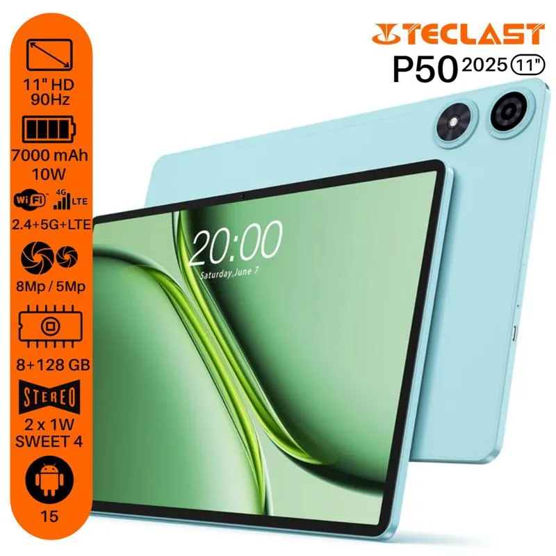 Планшет Teclast P50 (2025) 8/128GB 4G Sky Blue (6940709687550) - мініатюра 9