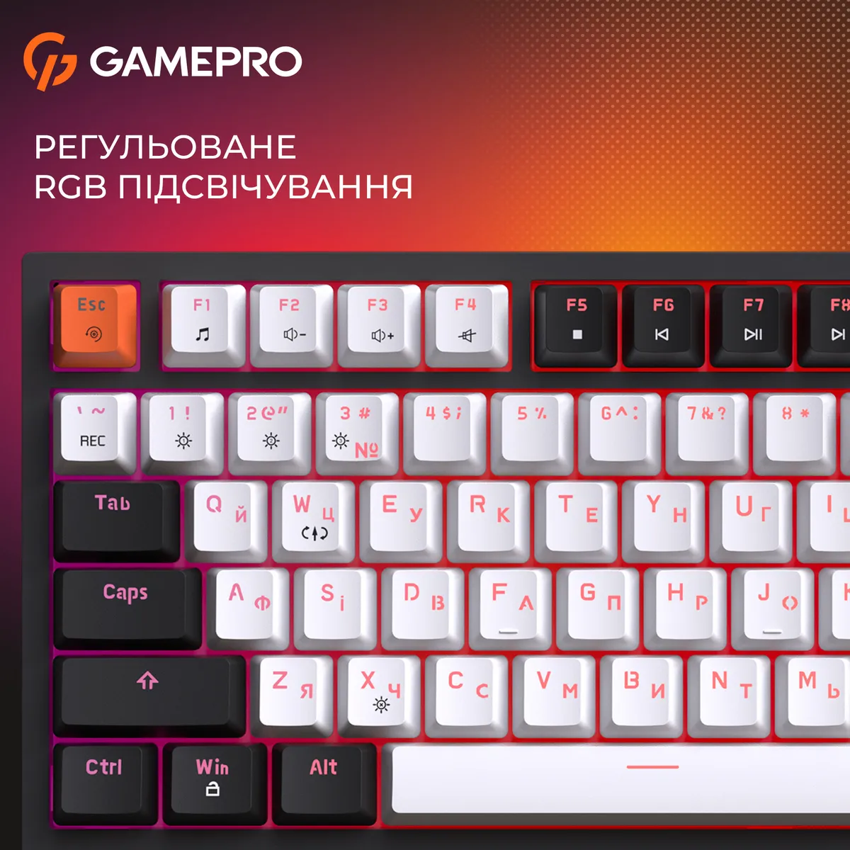 Клавіатура GamePro MK160 V2 Warden QLAB Sakura Black (MK160-V2-B-QS) - мініатюра 12