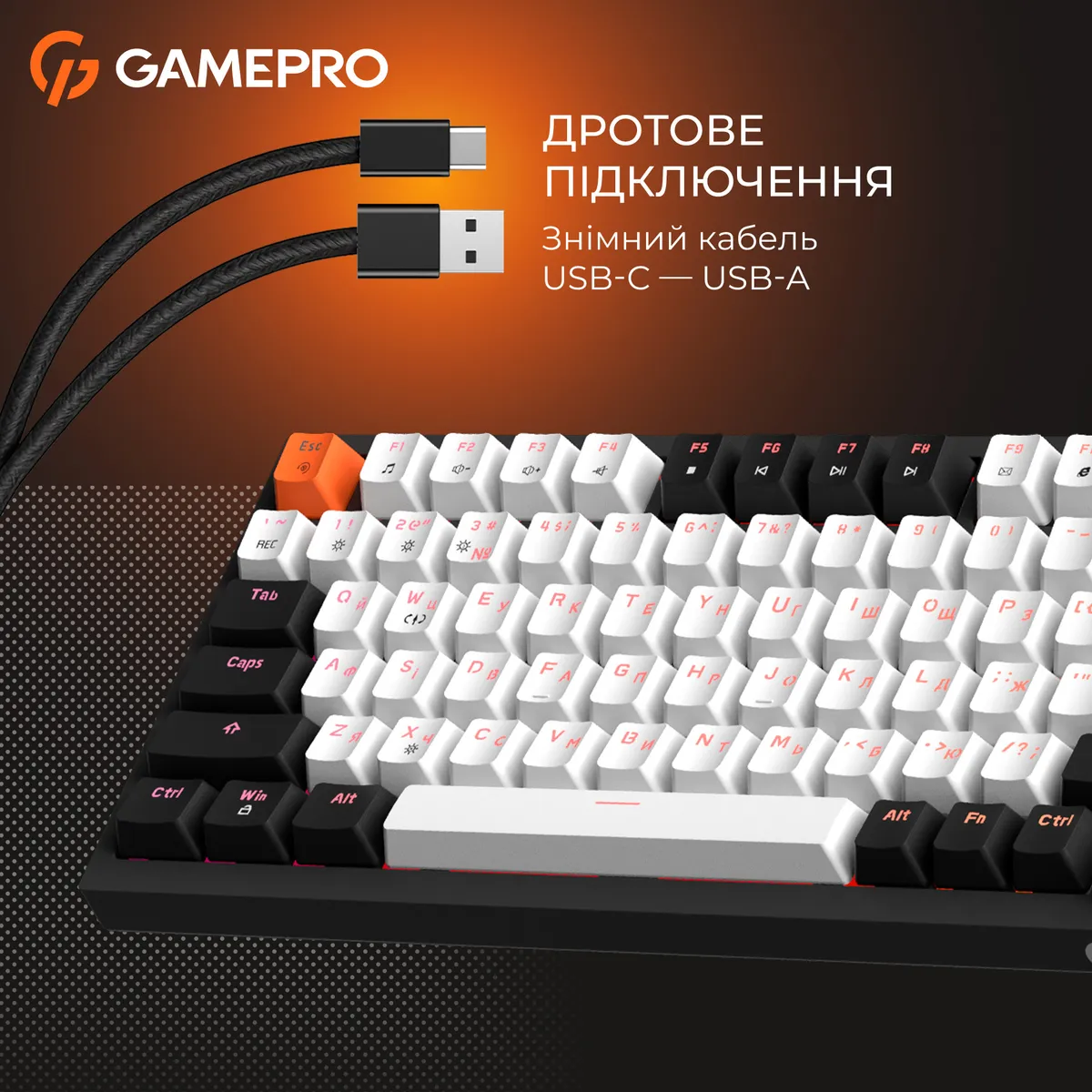 Клавіатура GamePro MK160 V2 Warden QLAB Sakura Black (MK160-V2-B-QS) - мініатюра 14