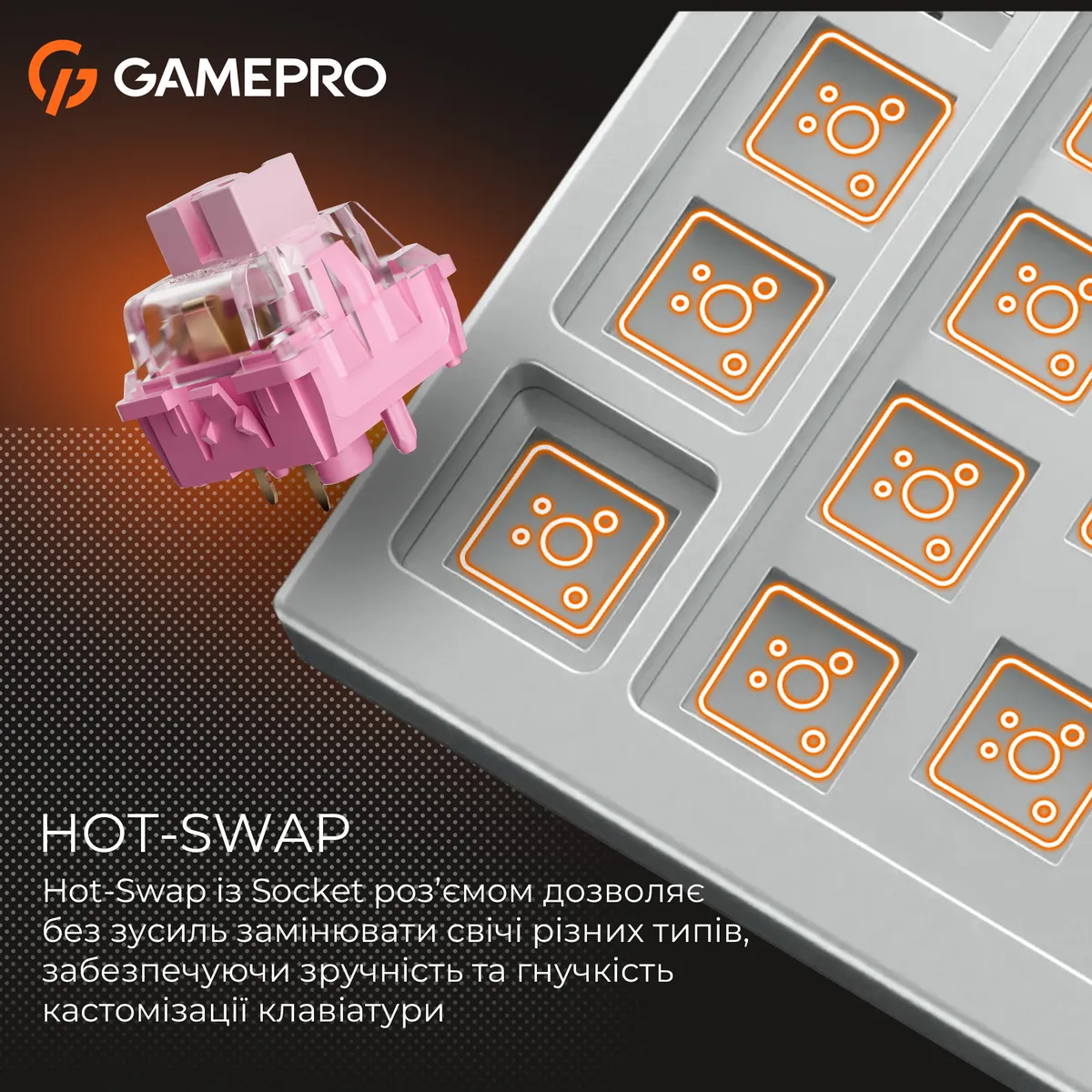 Клавіатура GamePro MK160 V2 Warden QLAB Sakura White (MK160-V2-BL-QS) - мініатюра 13