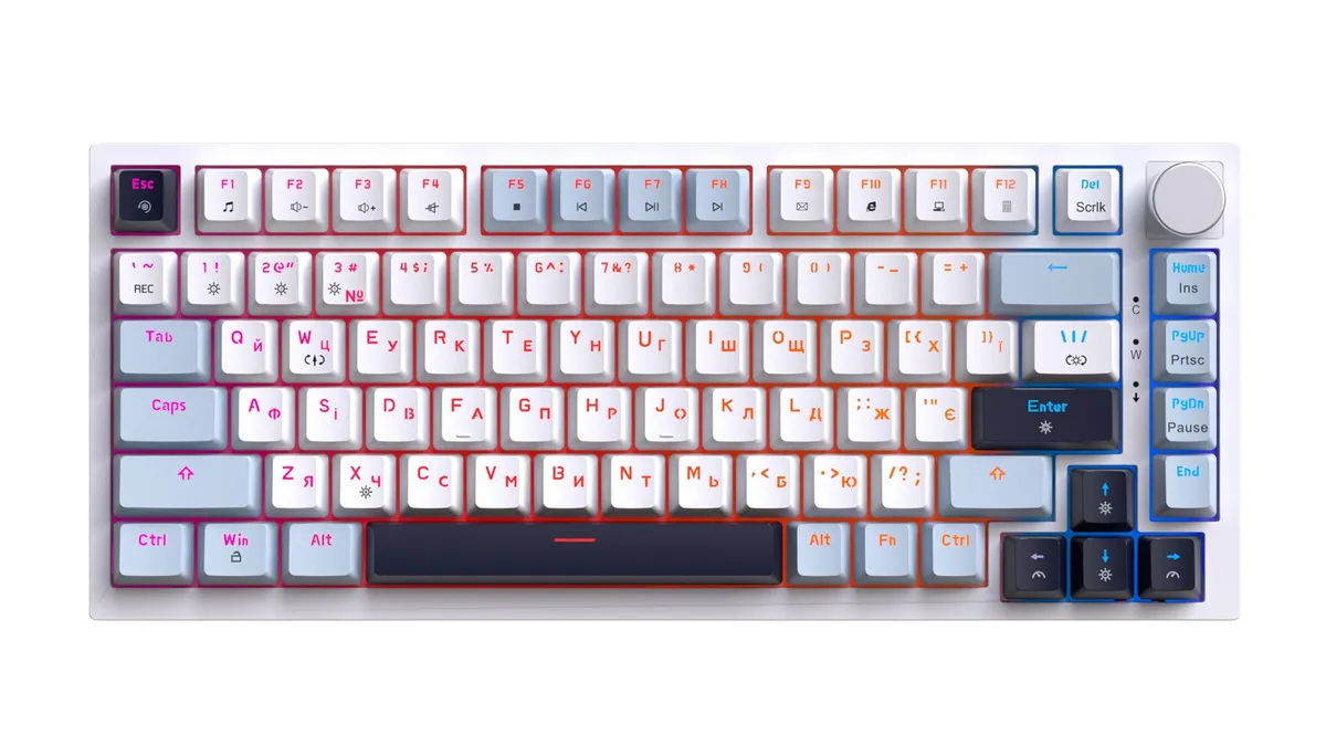 Клавіатура GamePro MK160 V2 Warden QLAB Sakura White (MK160-V2-BL-QS) - мініатюра 3
