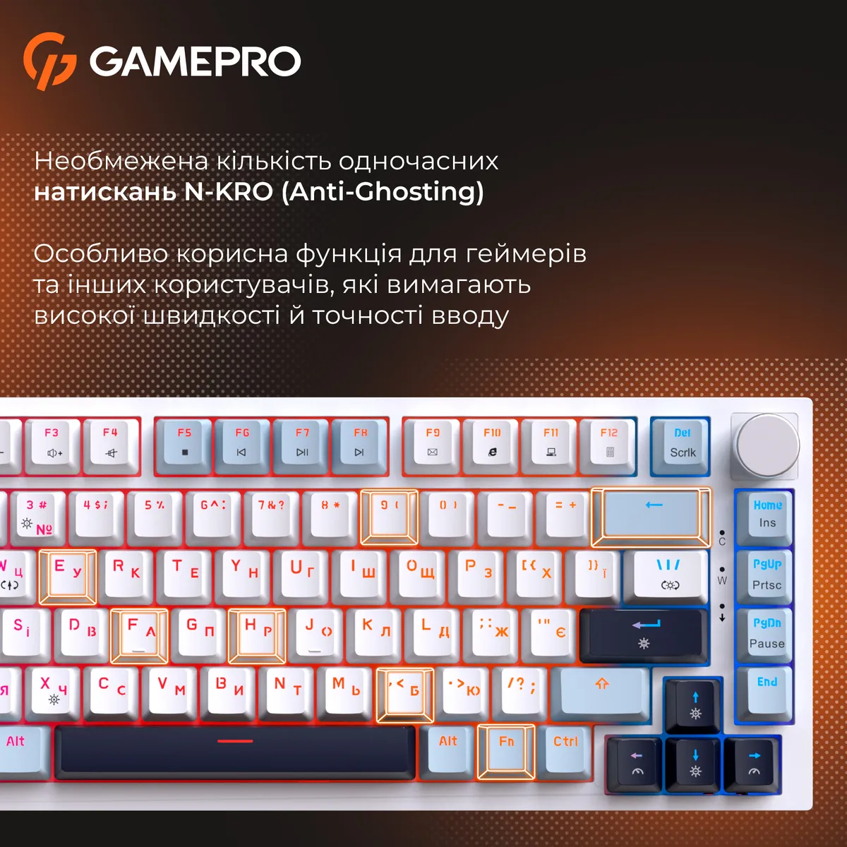 Клавіатура GamePro MK160 V2 Warden QLAB Sakura White (MK160-V2-BL-QS) - мініатюра 6