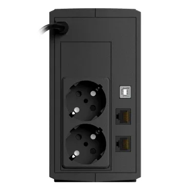 Джерело безперебійного живлення NJOY Keen 600 (UPLI-LI060KU-CG01B) Lin.int., AVR, 2 x евро, USB, пластик - мініатюра 6