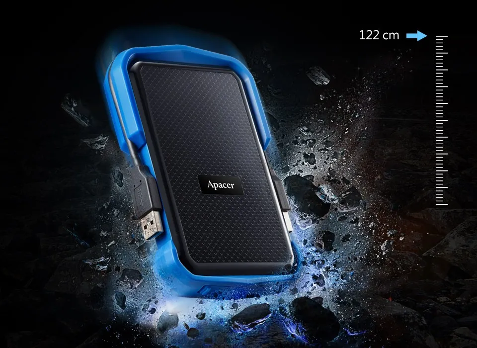 Зовнішній жорсткий диск 2.5" USB 2.0TB Apacer AC631 Black/Blue (AP2TBAC631U-1) - мініатюра 10