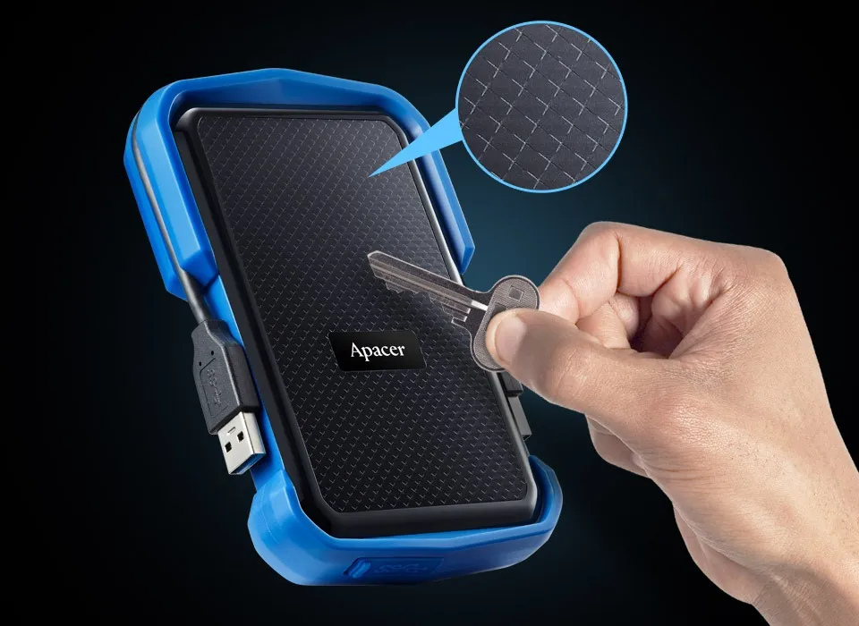 Зовнішній жорсткий диск 2.5" USB 2.0TB Apacer AC631 Black/Blue (AP2TBAC631U-1) - мініатюра 8