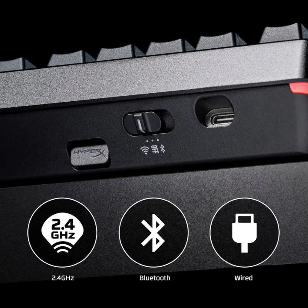 Клавіатура бездротова HyperX Alloy Rise 75 Red RGB UA Black (91Y91AA) - мініатюра 7