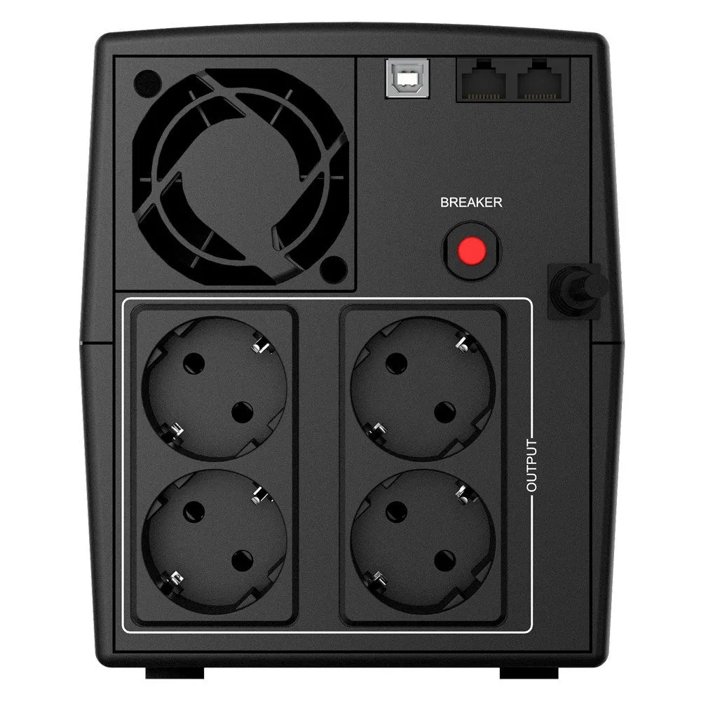 Джерело безперебійного живлення NJOY Keen 2000 (UPLI-LI200KU-CG01B) Lin.int., AVR, 4 x евро, USB, пластик - мініатюра 8
