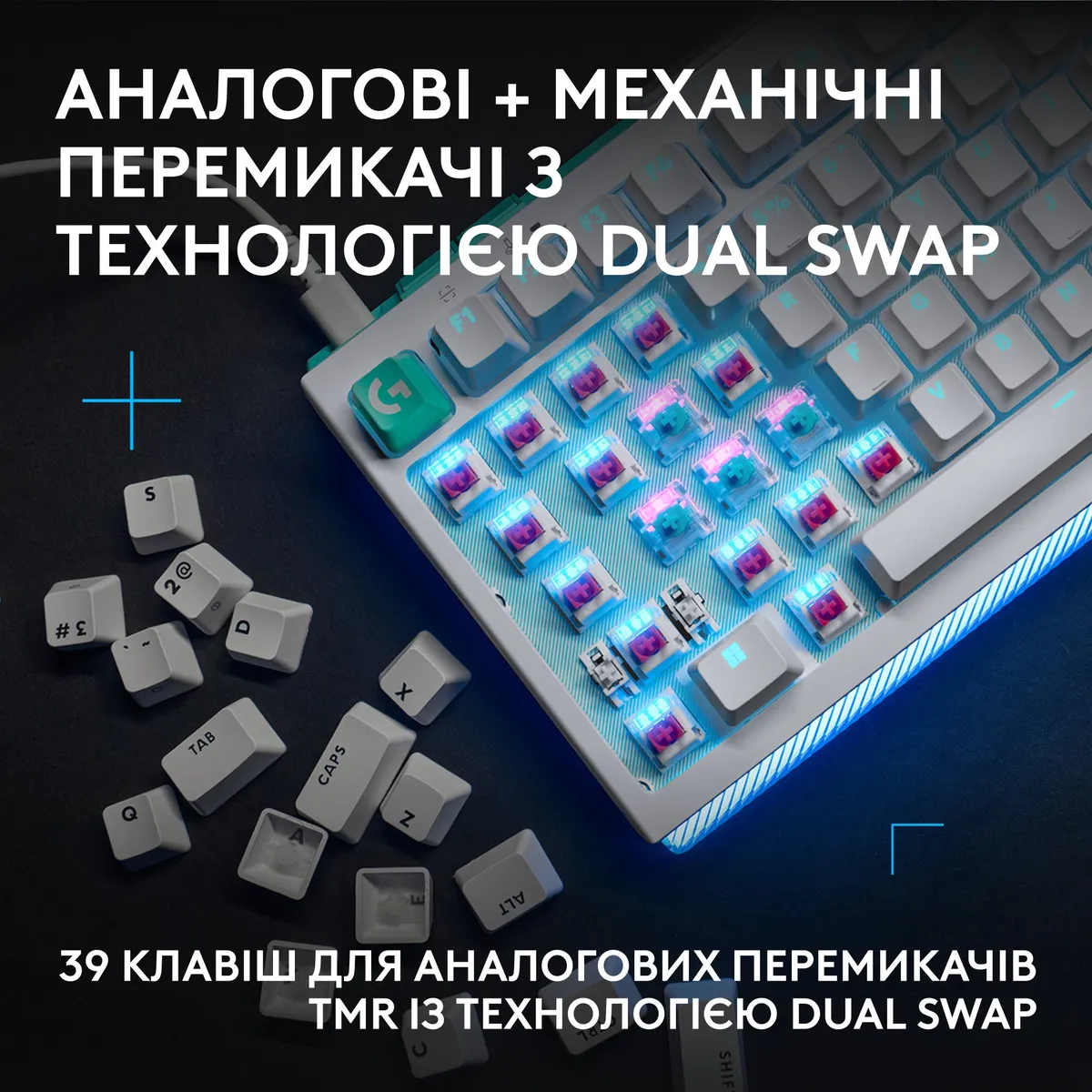 Клавiатура Logitech G512 X 75 White (920-013955) - мініатюра 2