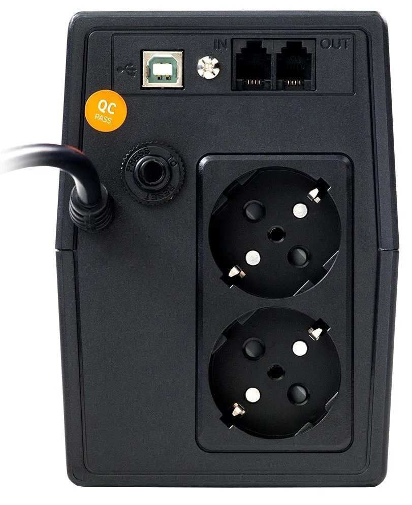 Джерело безперебійного живлення NJOY Horus Plus 600 (PWUP-LI060H1-AZ01B) Lin.int., AVR, 2 x евро, USB, LCD, пластик - мініатюра 9
