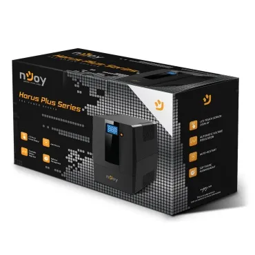 Джерело безперебійного живлення NJOY Horus Plus 800 (PWUP-LI080H1-AZ01B) Lin.int., AVR, 2 x евро, USB, LCD, пластик - мініатюра 6