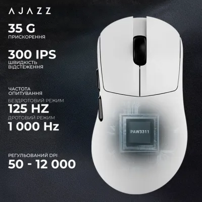 Ігрова бездротова миша Ajazz  AJ179 v2 max white-3 Model-3311 - мініатюра 10