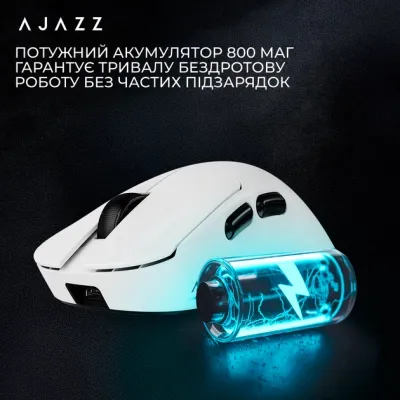 Ігрова бездротова миша Ajazz  AJ179 v2 max white-3 Model-3311 - мініатюра 9