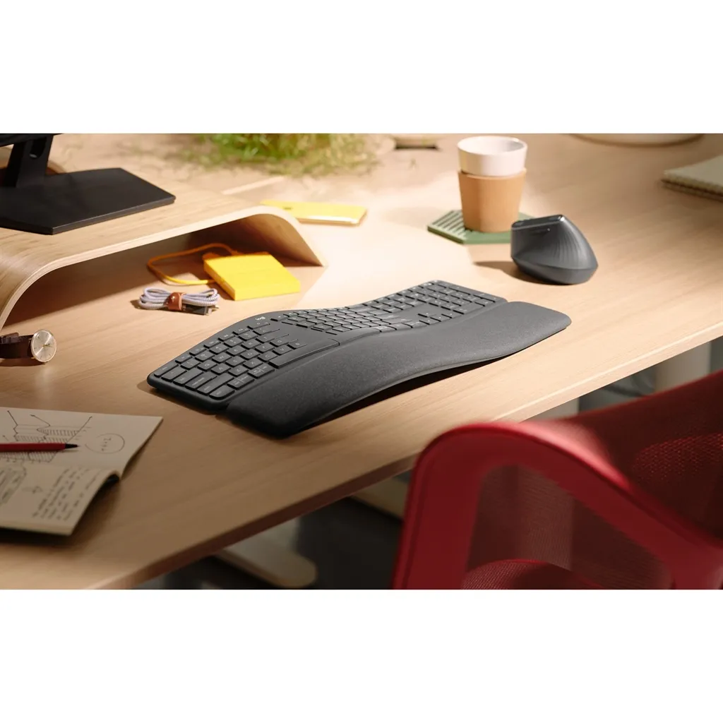 Клавіатура бездротова Logitech K860 Ergo Graphite (920-010352) - мініатюра 4