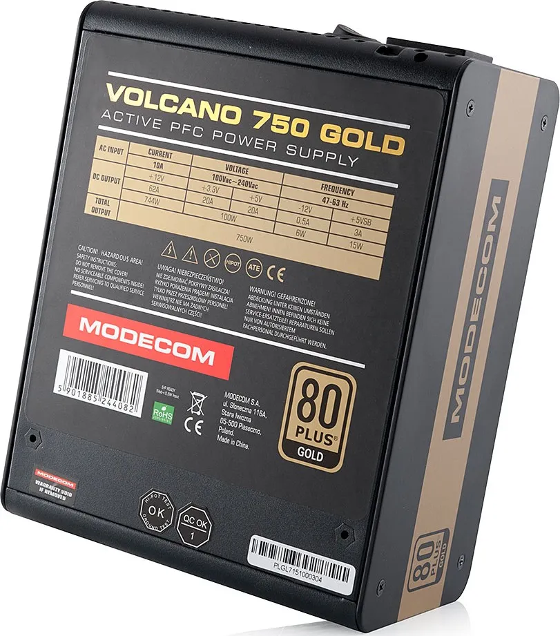 Блок живлення Modecom Volcano 750 Gold (ZAS-MC90-SM-750-ATX-VOLCA) - мініатюра 4