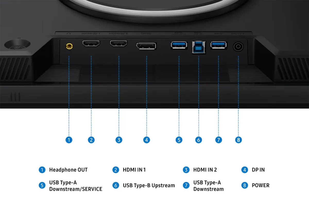Монiтор Samsung 27" Odyssey Gaming G8 (LS27HG800EFXUA) IPS Black 180Hz - мініатюра 7