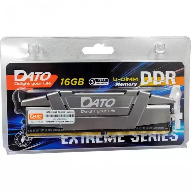 Модуль пам`ятi DDR4 32GB/3200 Dato Extreme Grey (EXB32G4DLDND32) - мініатюра 2