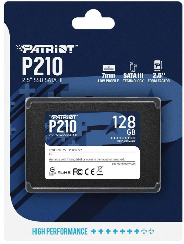 Накопичувач SSD  128GB Patriot P210 2.5" SATAIII TLC (P210S128G25) - мініатюра 2