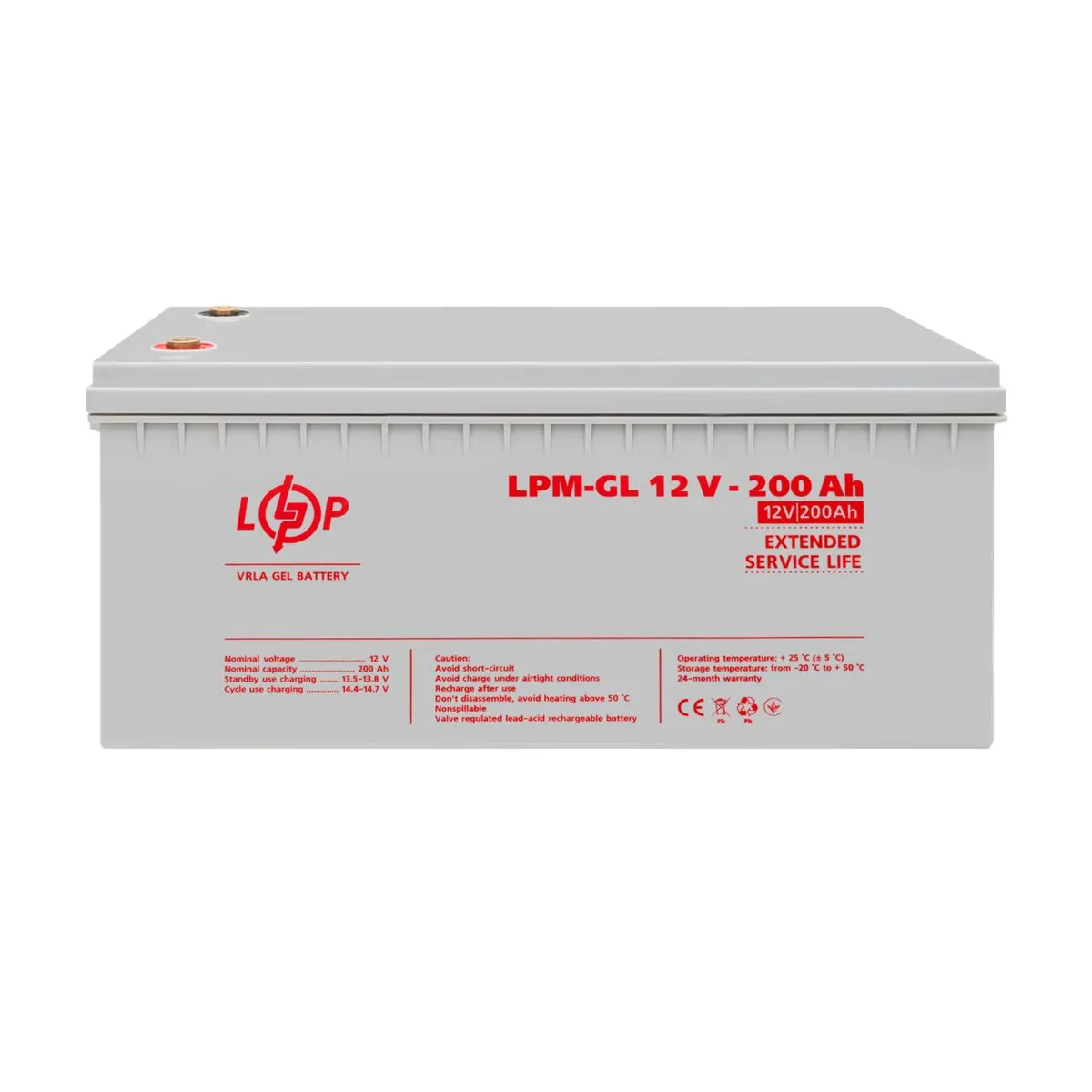 Акумулятор гелевий LPM-GL 12V - 200 Ah - мініатюра 2