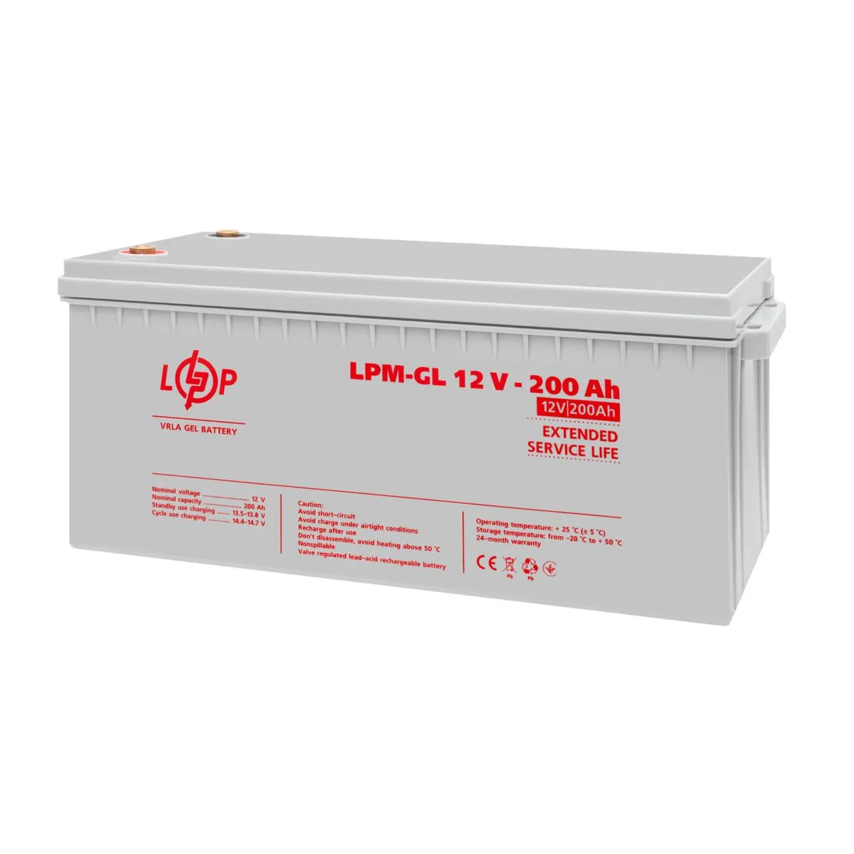 Акумулятор гелевий LPM-GL 12V - 200 Ah - мініатюра 3