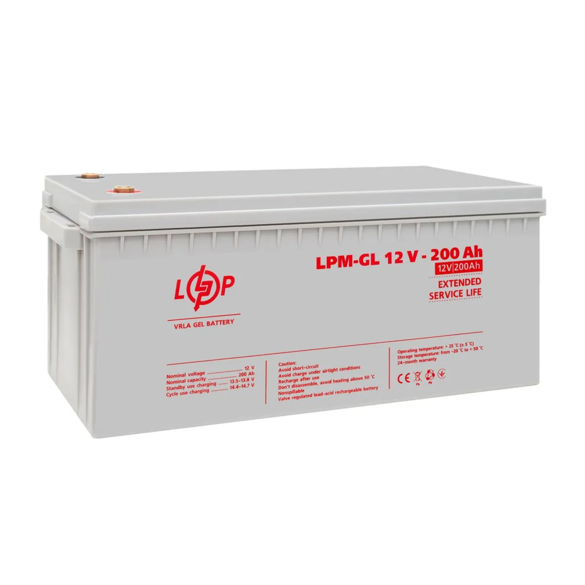 Акумулятор гелевий LPM-GL 12V - 200 Ah - мініатюра 4