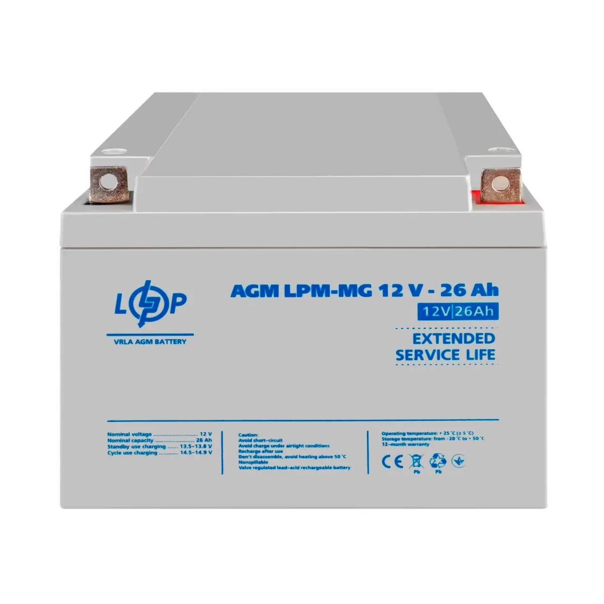 Акумулятор мультигелевий LPM-MG 12V - 26 Ah - мініатюра 2