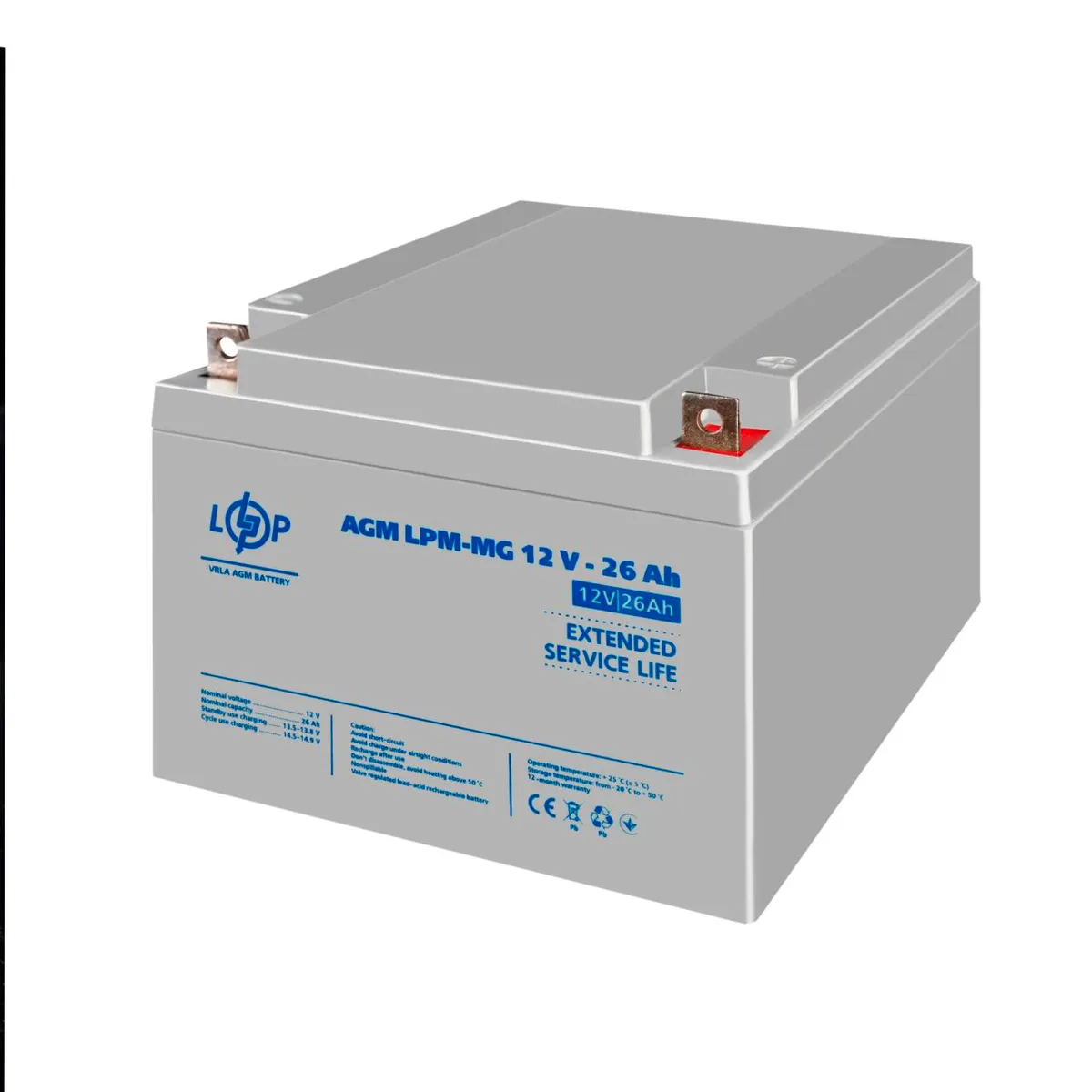 Акумулятор мультигелевий LPM-MG 12V - 26 Ah - мініатюра 4